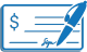   
A personal check payment acceptance logo
